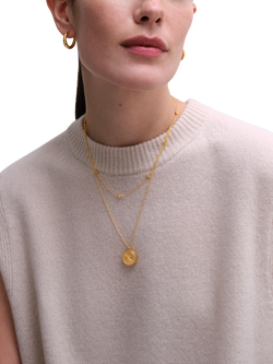 Astley Clarke Compass Locket Pendant Necklace, Gold - view 2, Gold
