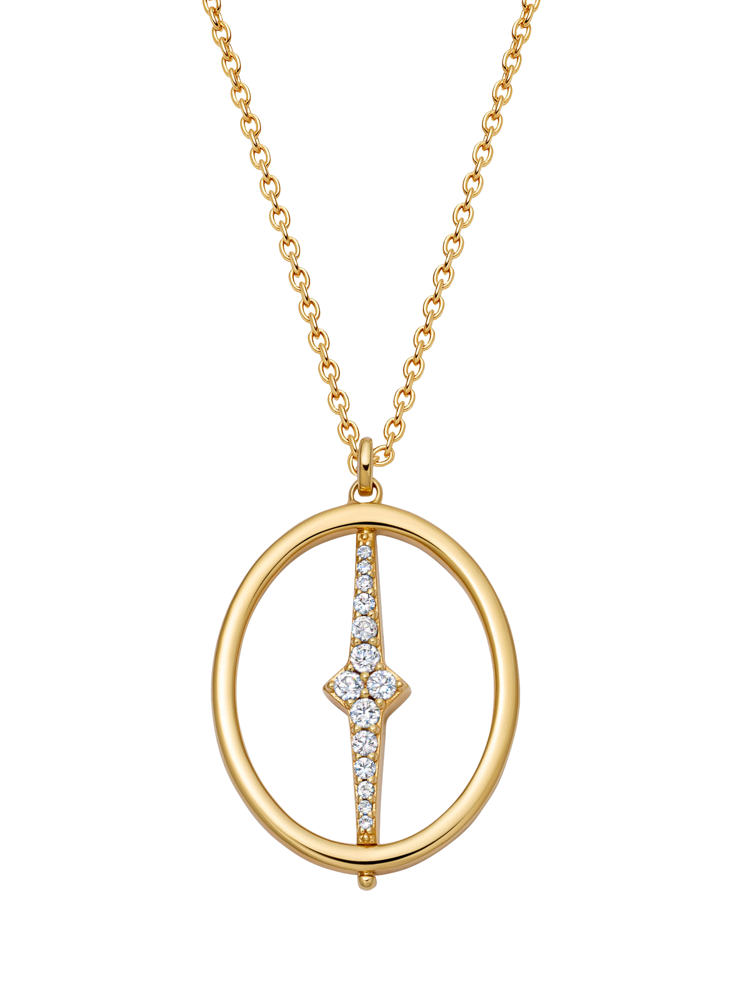 Product image 1 of 2, which shows Astley Clarke Luna Light Spinning Orb Necklace, Gold