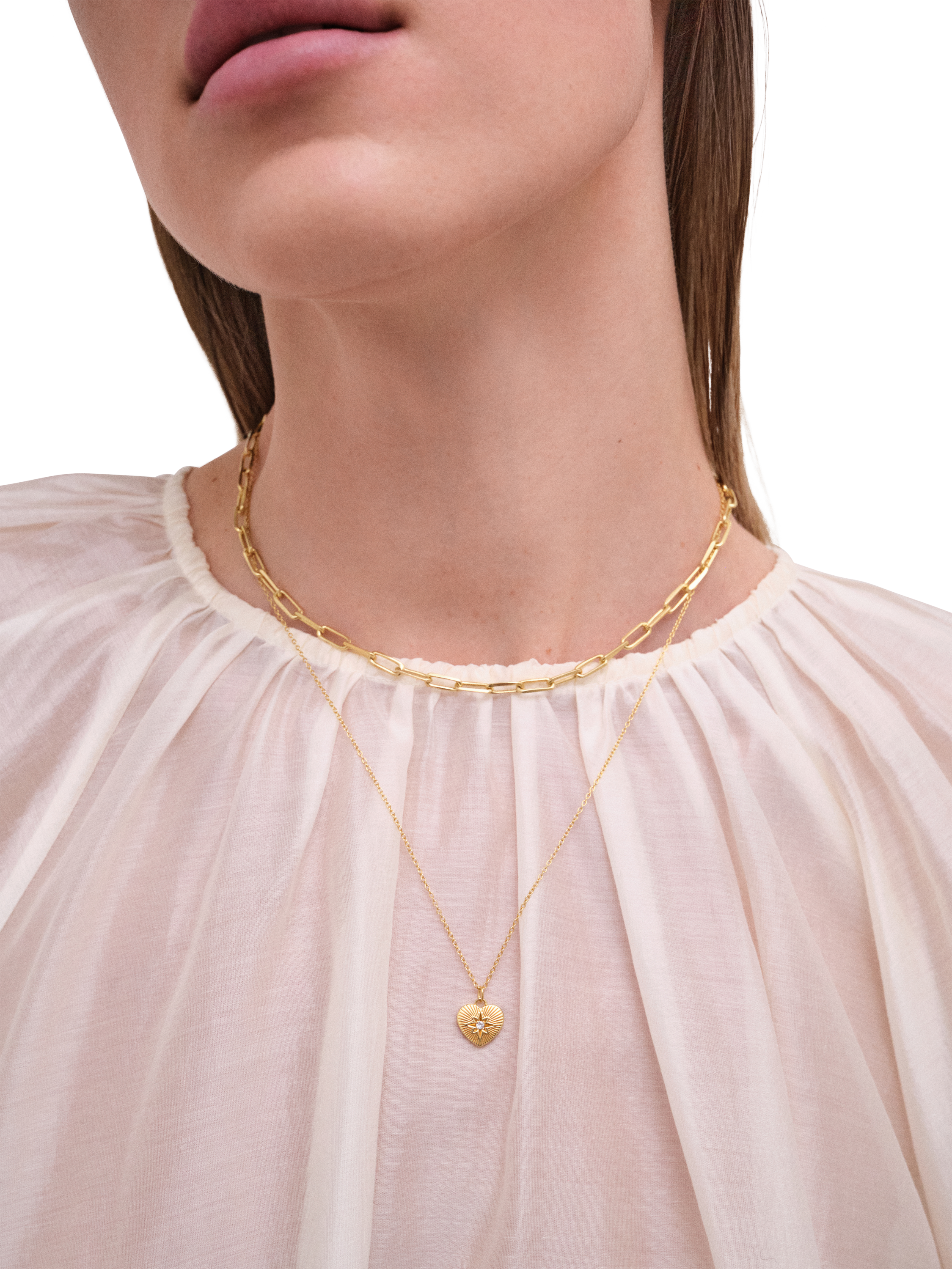 Product image 2 of 2, which shows Astley Clarke Biography Heart Pendant Necklace, Gold