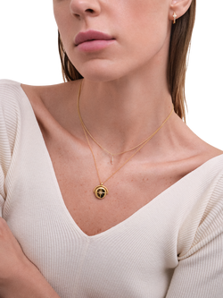 Astley Clarke Compass Spinner Locket Pendant Necklace, Gold - view 2, Gold