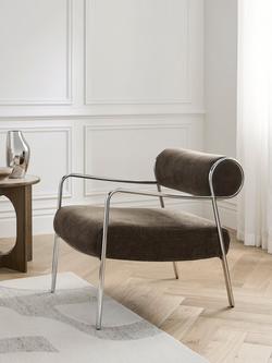 John Lewis Hoxton Armchair, Chocolate Chenille - view 2, Chocolate Chenille