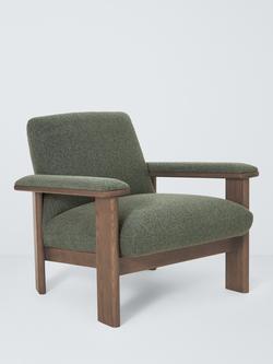 John Lewis Plank Armchair, Green Boucle