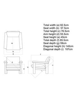 John Lewis Plank Armchair - view 2, Natural Chenille