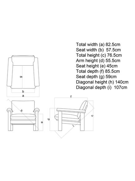 John Lewis Plank Armchair - view 2, Natural Chenille