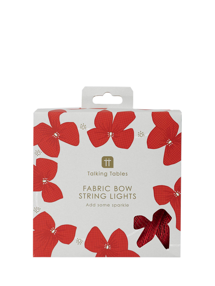 Talking Tables Folklore 10 LED Bow String Lights, Red, Red