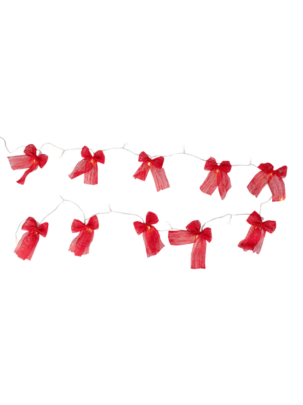 Talking Tables Folklore 10 LED Bow String Lights, Red - view 2, Red