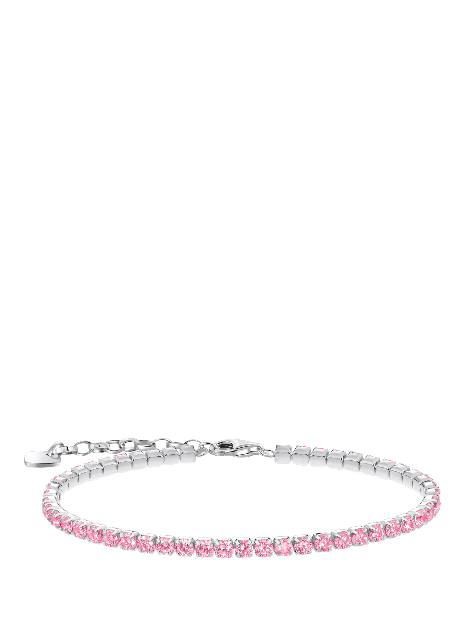 Product image 1 of 2, which shows THOMAS SABO Cubic Zirconia Tennis Bracelet, Pink/Silver