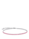 THOMAS SABO Cubic Zirconia Tennis Bracelet, Silver, Silver/Pink
