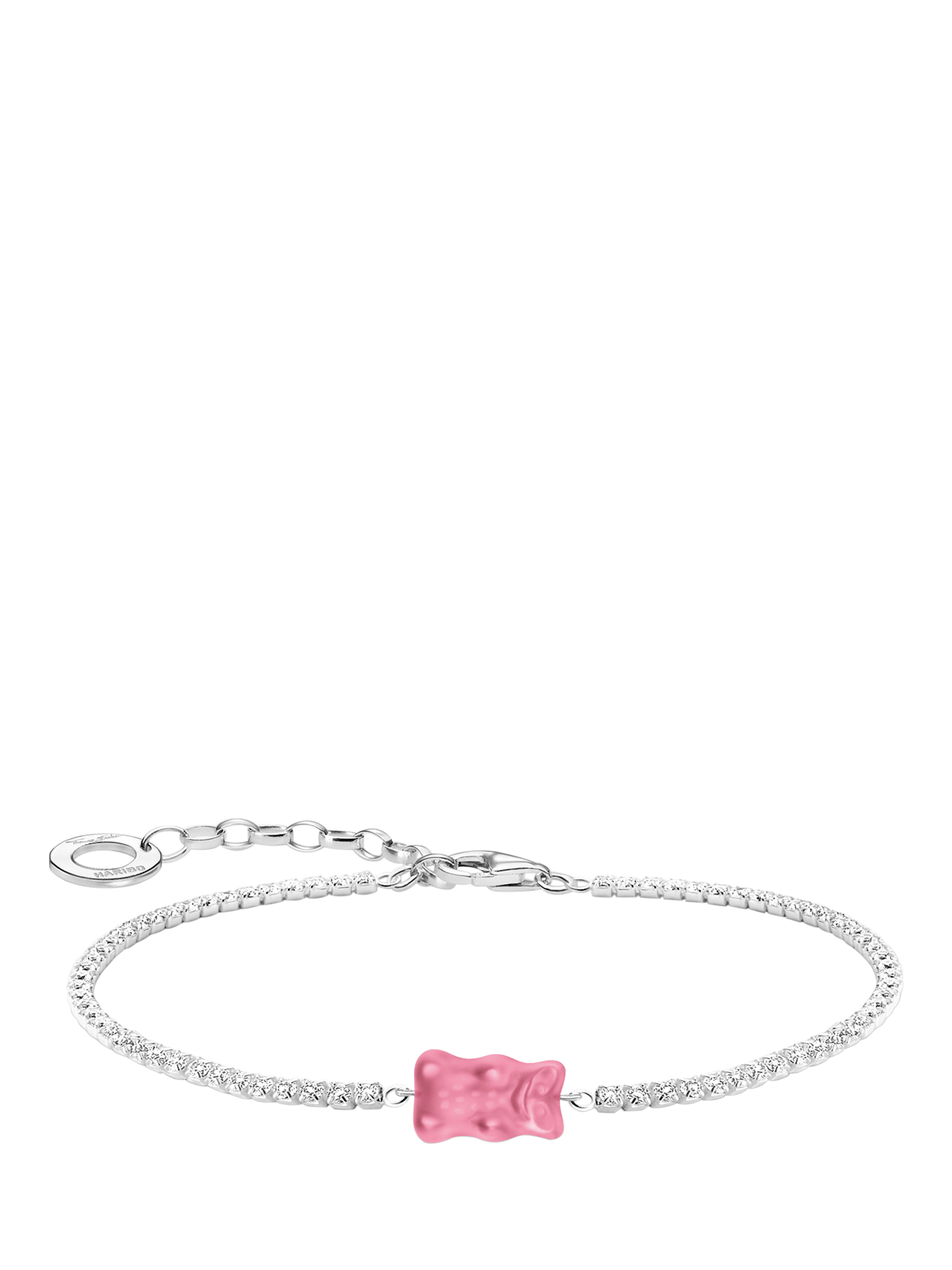 Product image 1 of 2, which shows THOMAS SABO x HARIBO Goldbear Bracelet, Pink/Silver