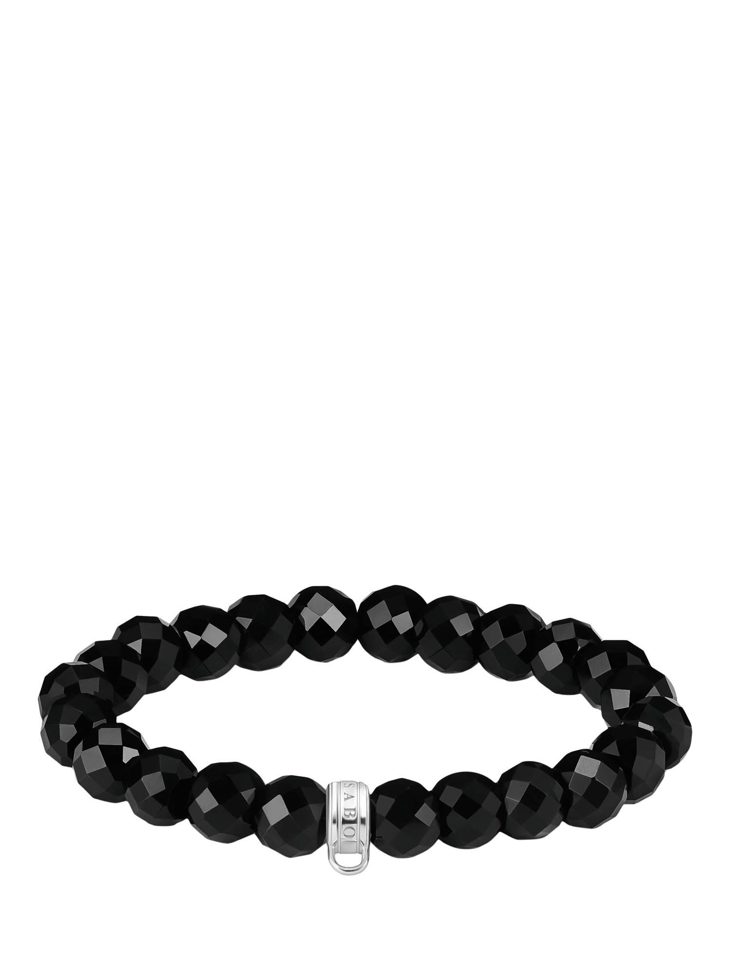 Product image 1 of 2, which shows THOMAS SABO Obsidian Bead Charm Bracelet, Black/Silver