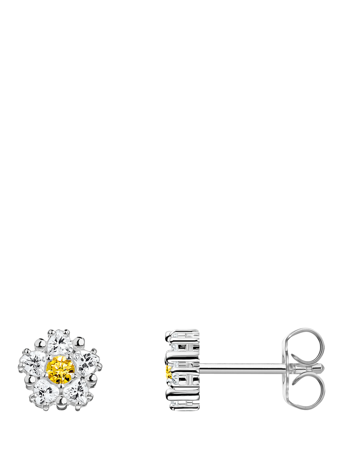 Product image 1 of 2, which shows THOMAS SABO Lovely Daisy Zirconia Stud Earrings, Silver