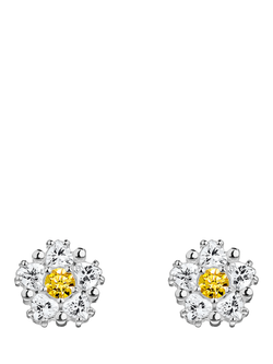 THOMAS SABO Lovely Daisy Zirconia Stud Earrings, Silver - view 2, Silver