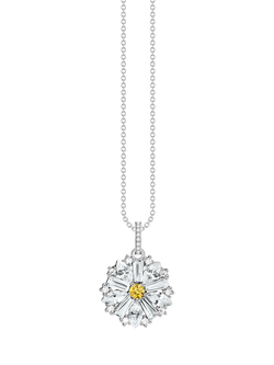 THOMAS SABO Lovely Daisy Zirconia Pendant Necklace, Silver, Silver
