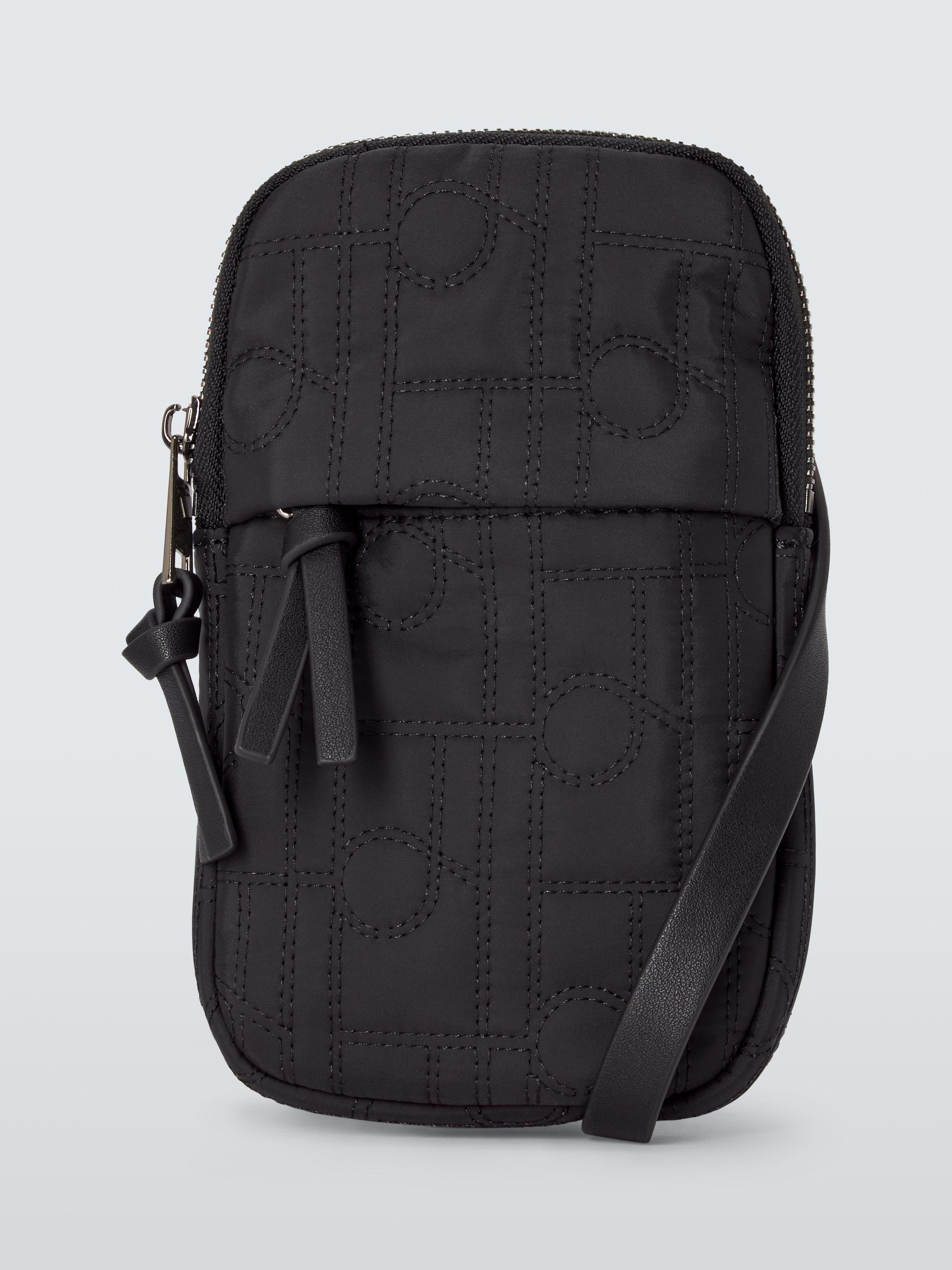 Product image 1 of 6, which shows John Lewis Quilted Crossbody Phone Bag, Black