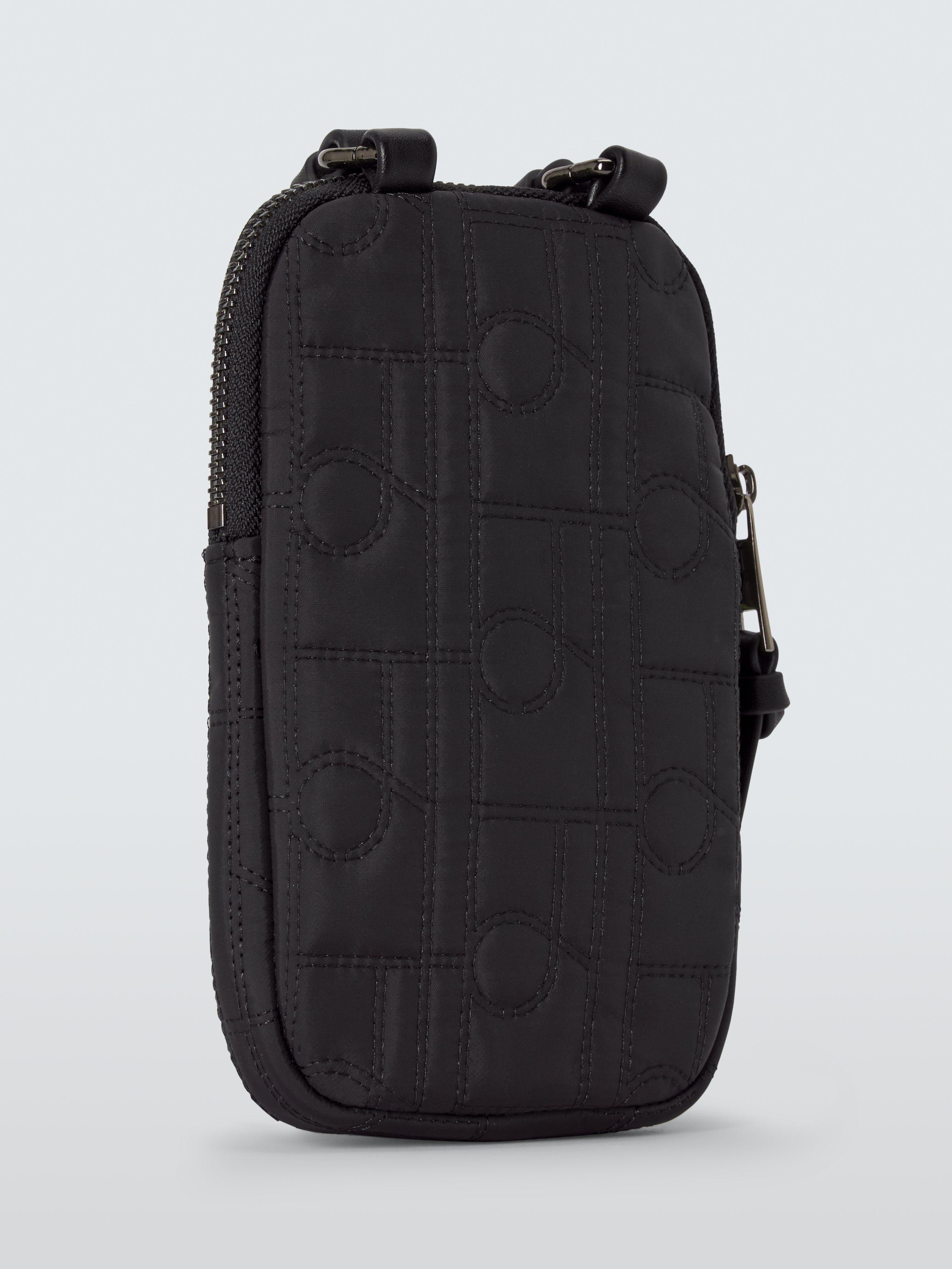 Product image 3 of 6, which shows John Lewis Quilted Crossbody Phone Bag, Black