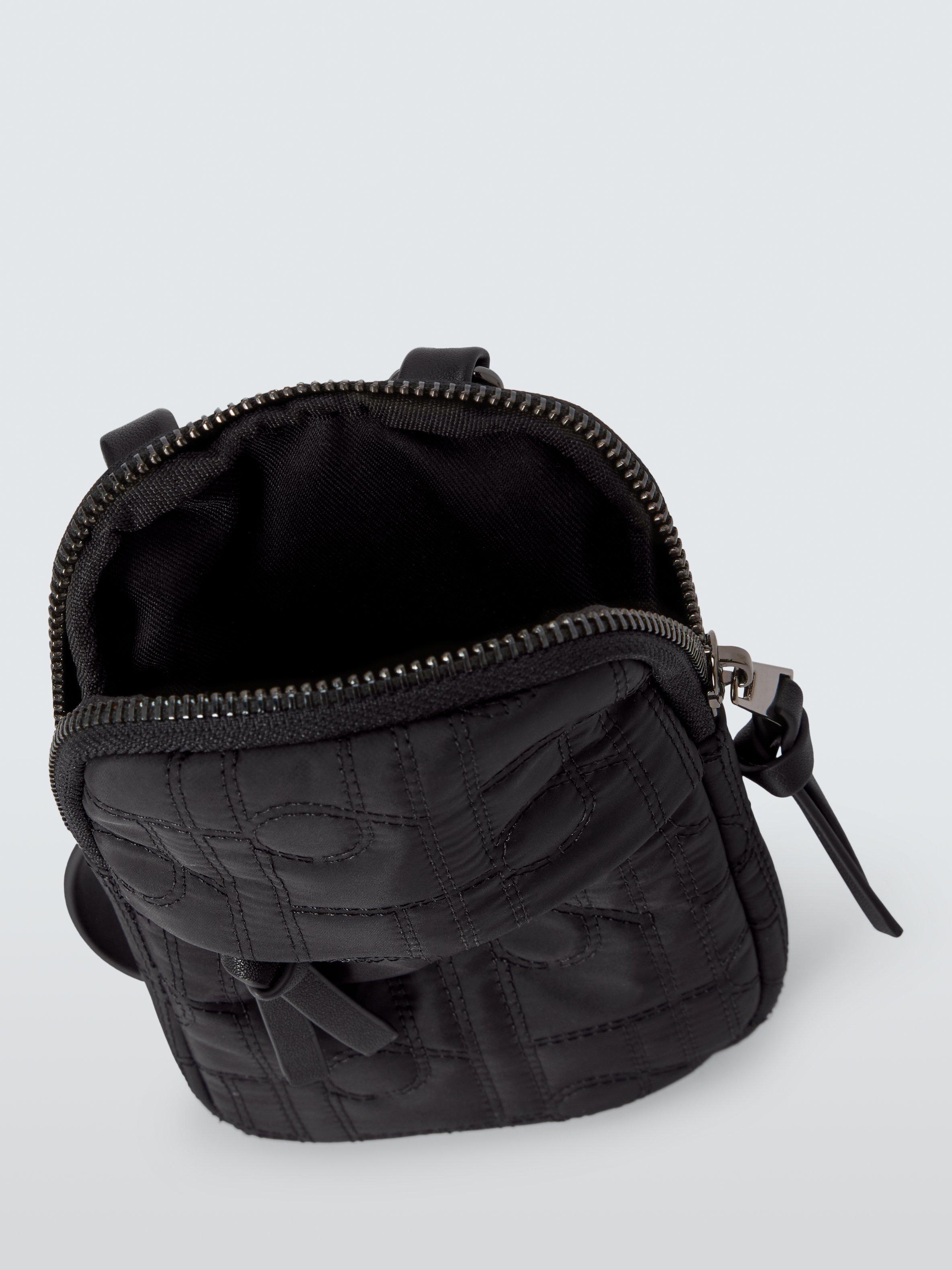 Product image 4 of 6, which shows John Lewis Quilted Crossbody Phone Bag, Black