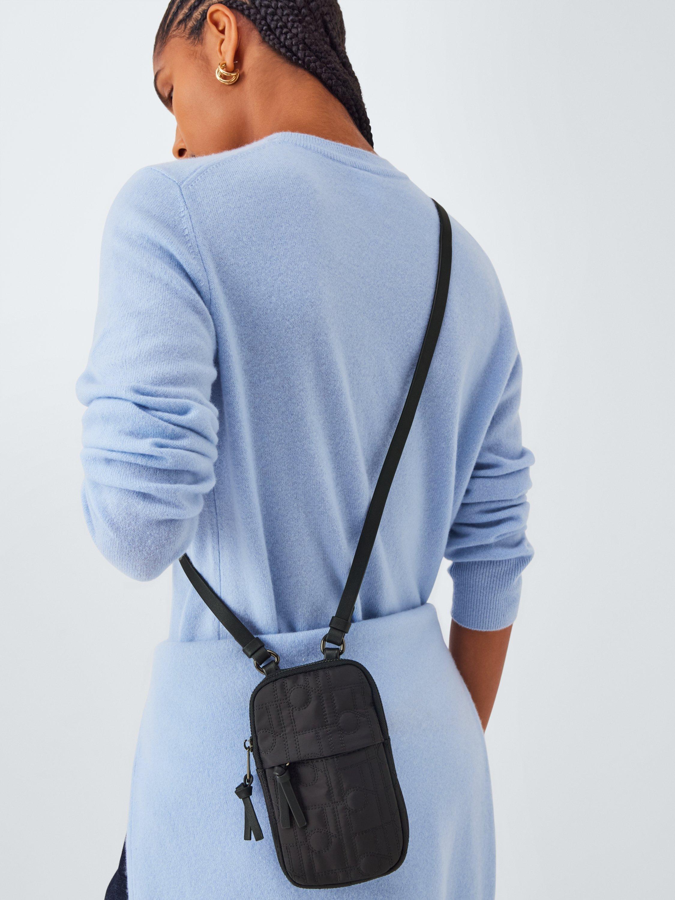 Product image 6 of 6, which shows John Lewis Quilted Crossbody Phone Bag, Black