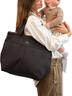 Finnsøn Sigrid Tote Changing Bag, Black - view 2, Black