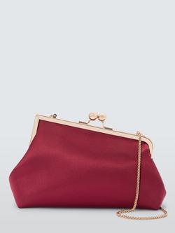 John Lewis Asymmetric Chain Strap Clutch Bag, Deep Red, Deep Red