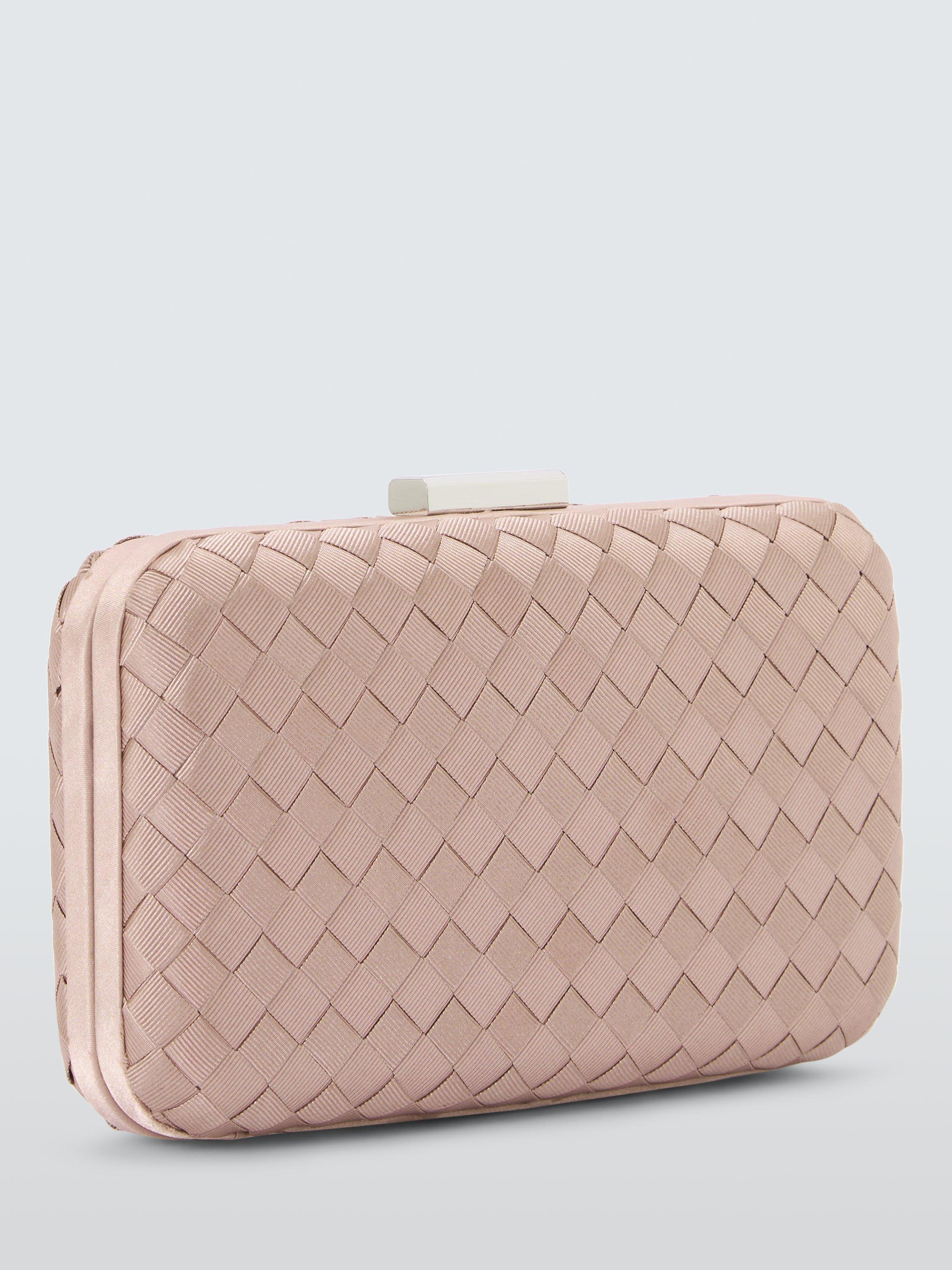Product image 4 of 6, which shows John Lewis Stella Woven Chain Strap Clutch Bag, Pink