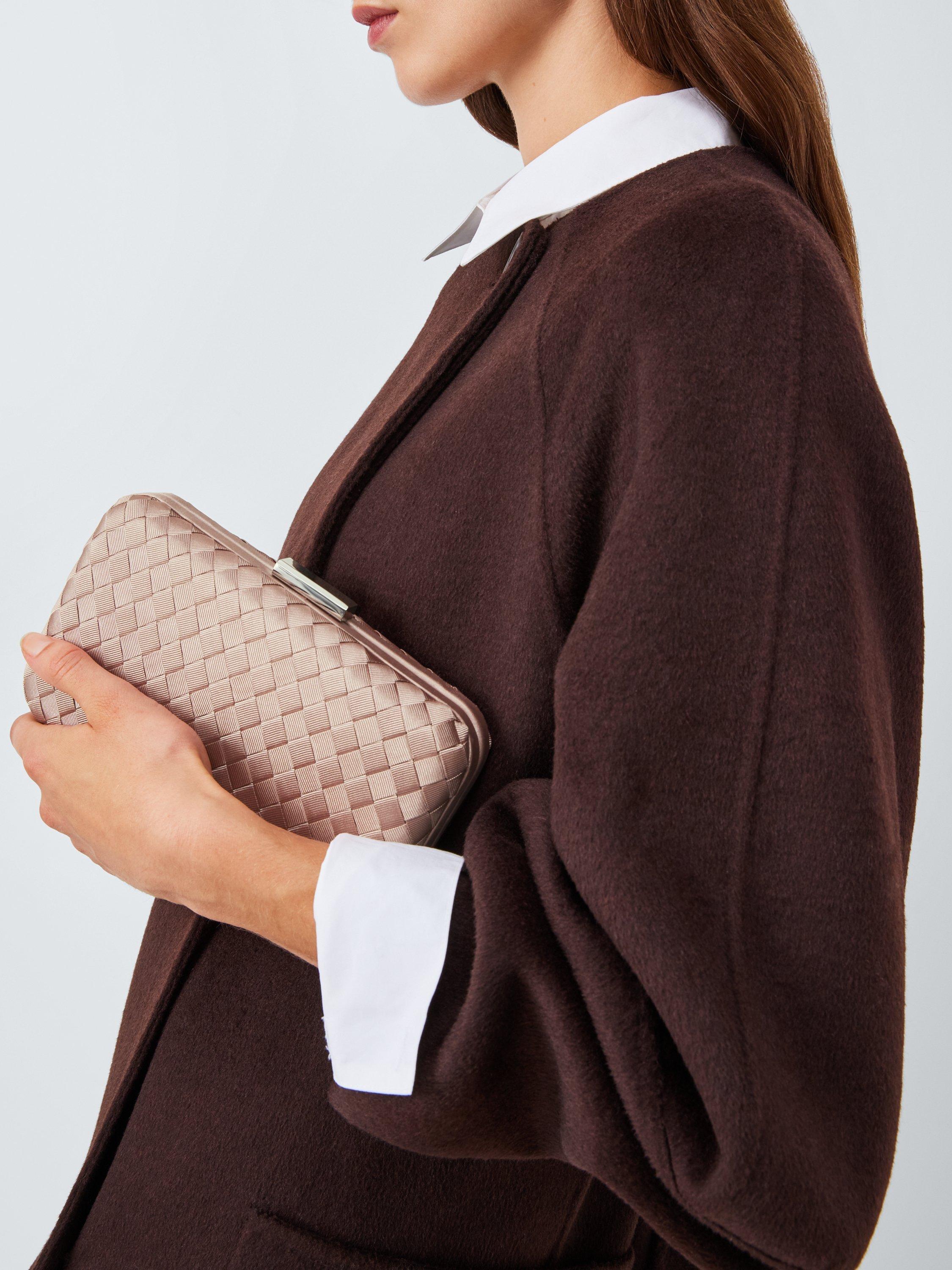 Product image 2 of 6, which shows John Lewis Stella Woven Chain Strap Clutch Bag, Pink