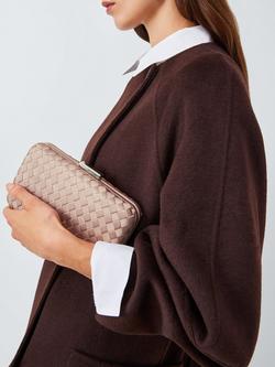 John Lewis Stella Grossgrain Weave Clutch Bag - view 2, Pink