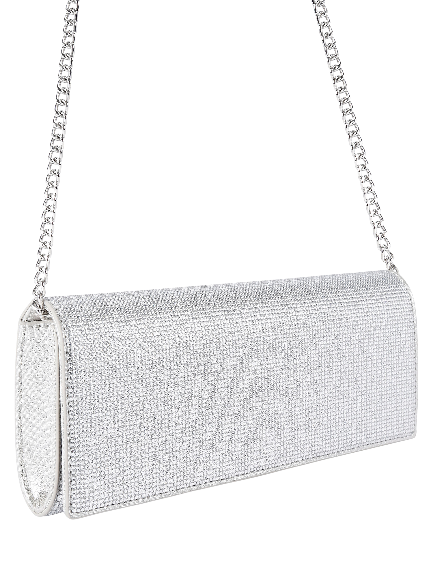 Product image 4 of 6, which shows KG Kurt Geiger Baily Clutch Bag, Silver
