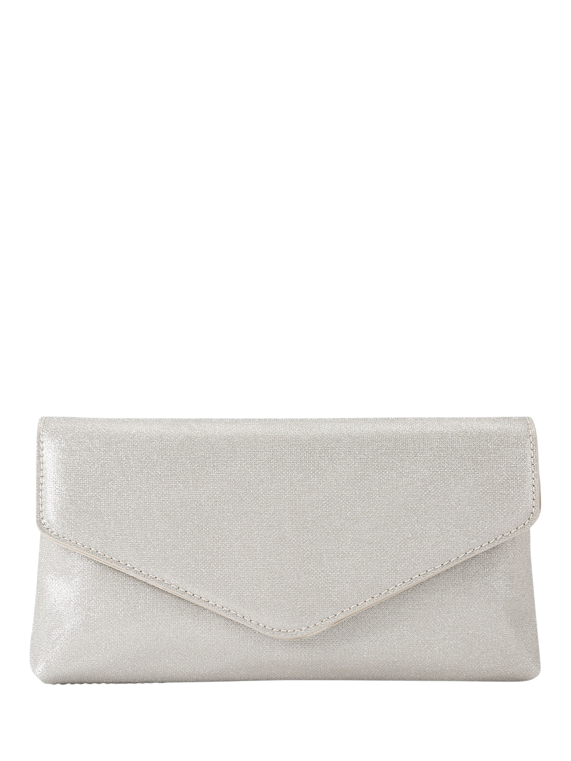 Product image 1 of 6, which shows KG Kurt Geiger Bella Clutch Bag, Silver