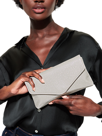 KG Kurt Geiger Bella Clutch Bag, Silver - view 2, Silver