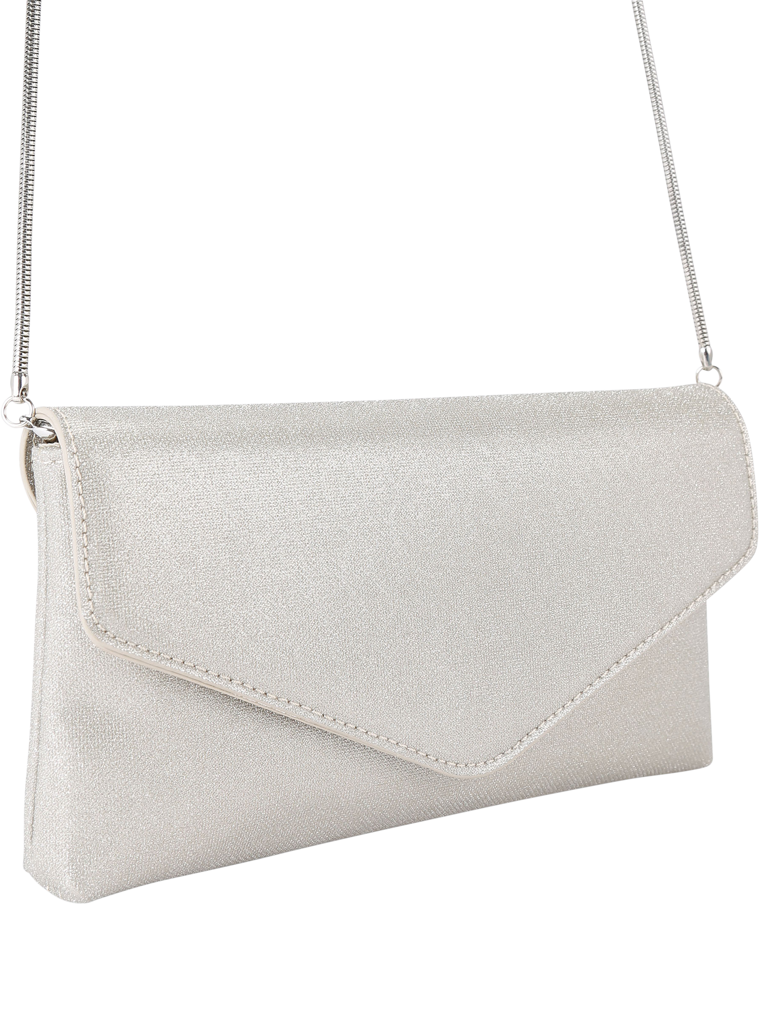 Product image 4 of 6, which shows KG Kurt Geiger Bella Clutch Bag, Silver