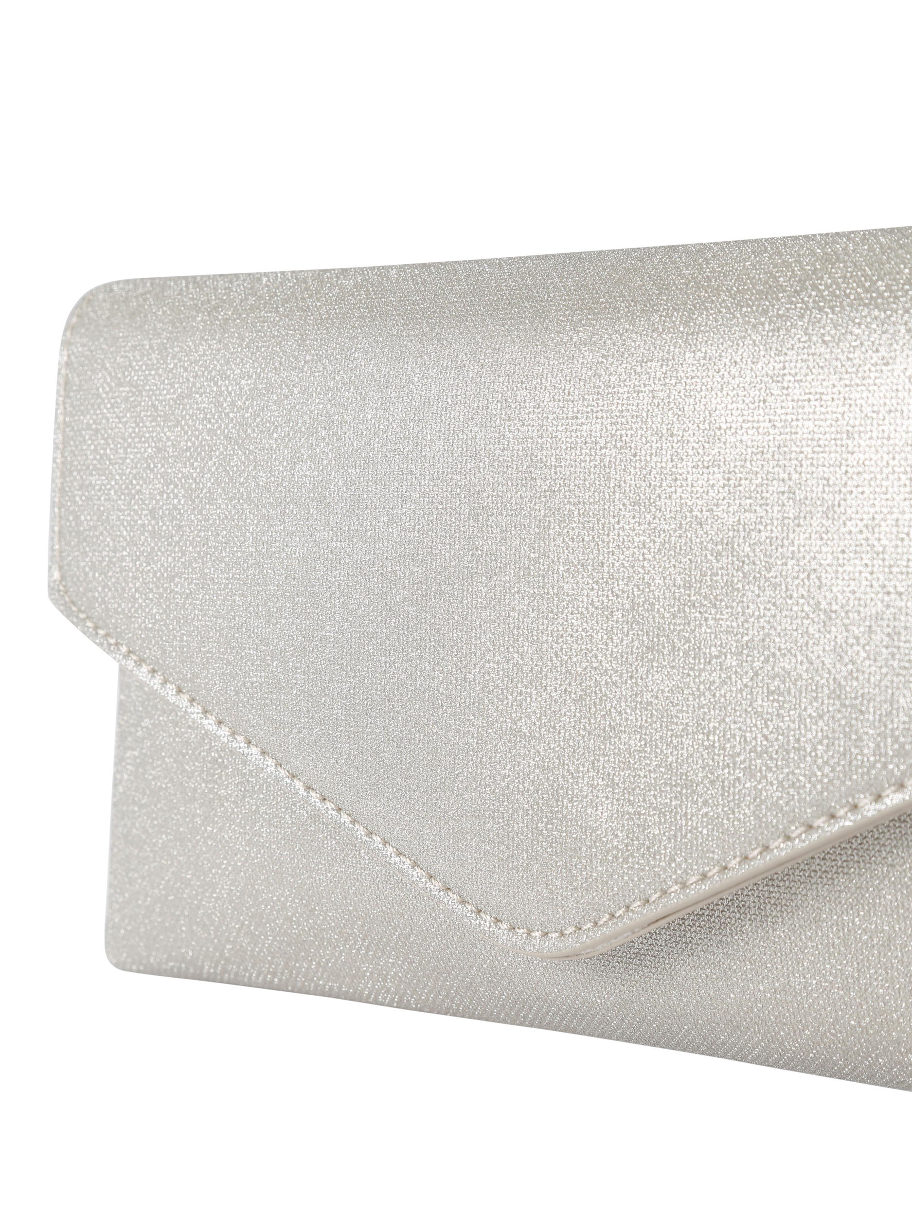 Product image 6 of 6, which shows KG Kurt Geiger Bella Clutch Bag, Silver