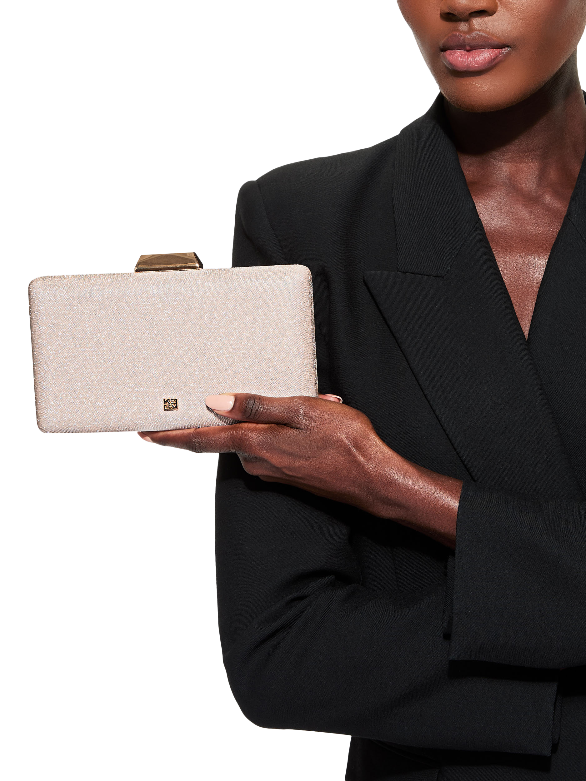 Product image 2 of 6, which shows KG Kurt Geiger Billy Clutch Bag, Gold