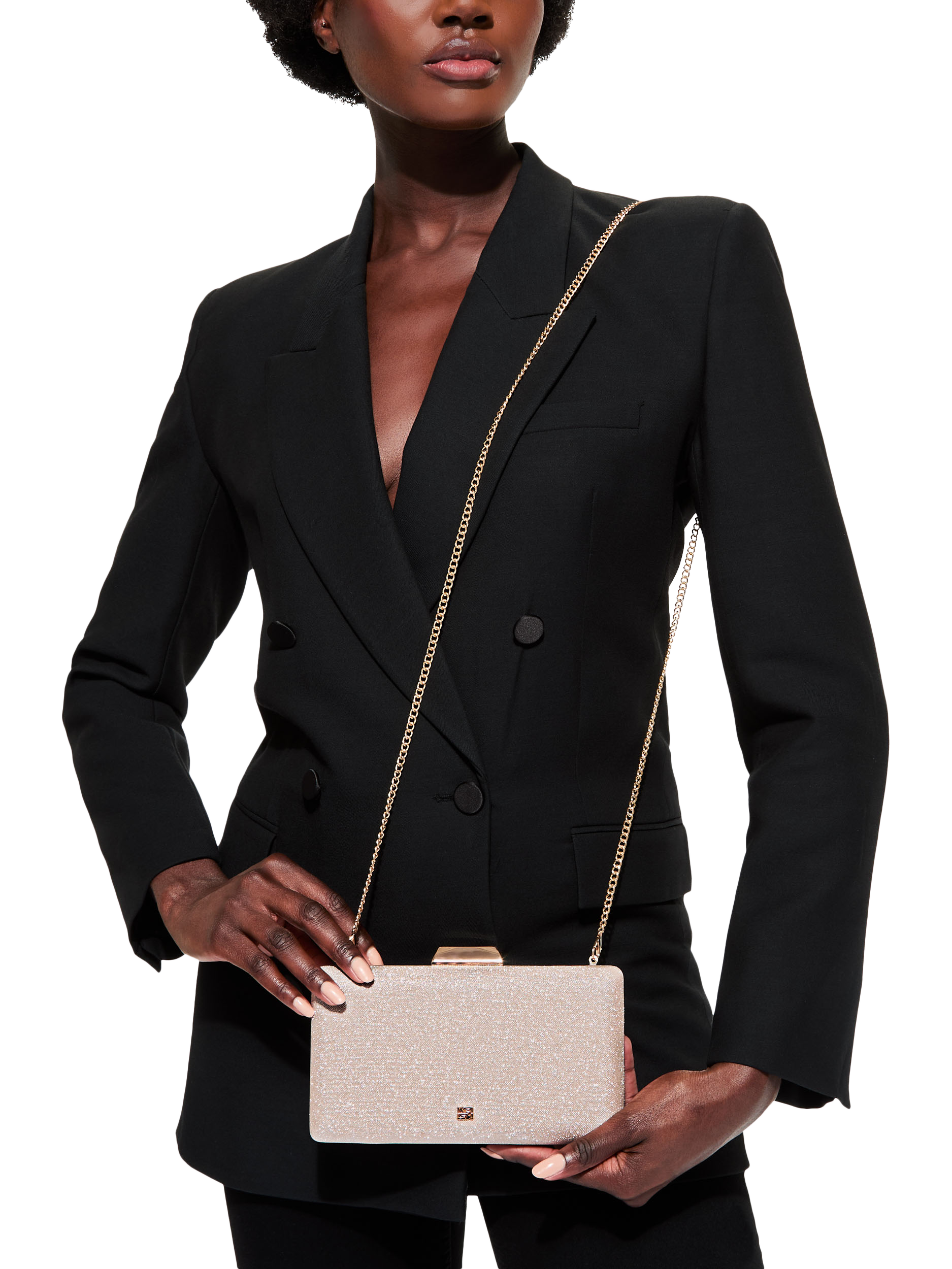 Product image 3 of 6, which shows KG Kurt Geiger Billy Clutch Bag, Gold