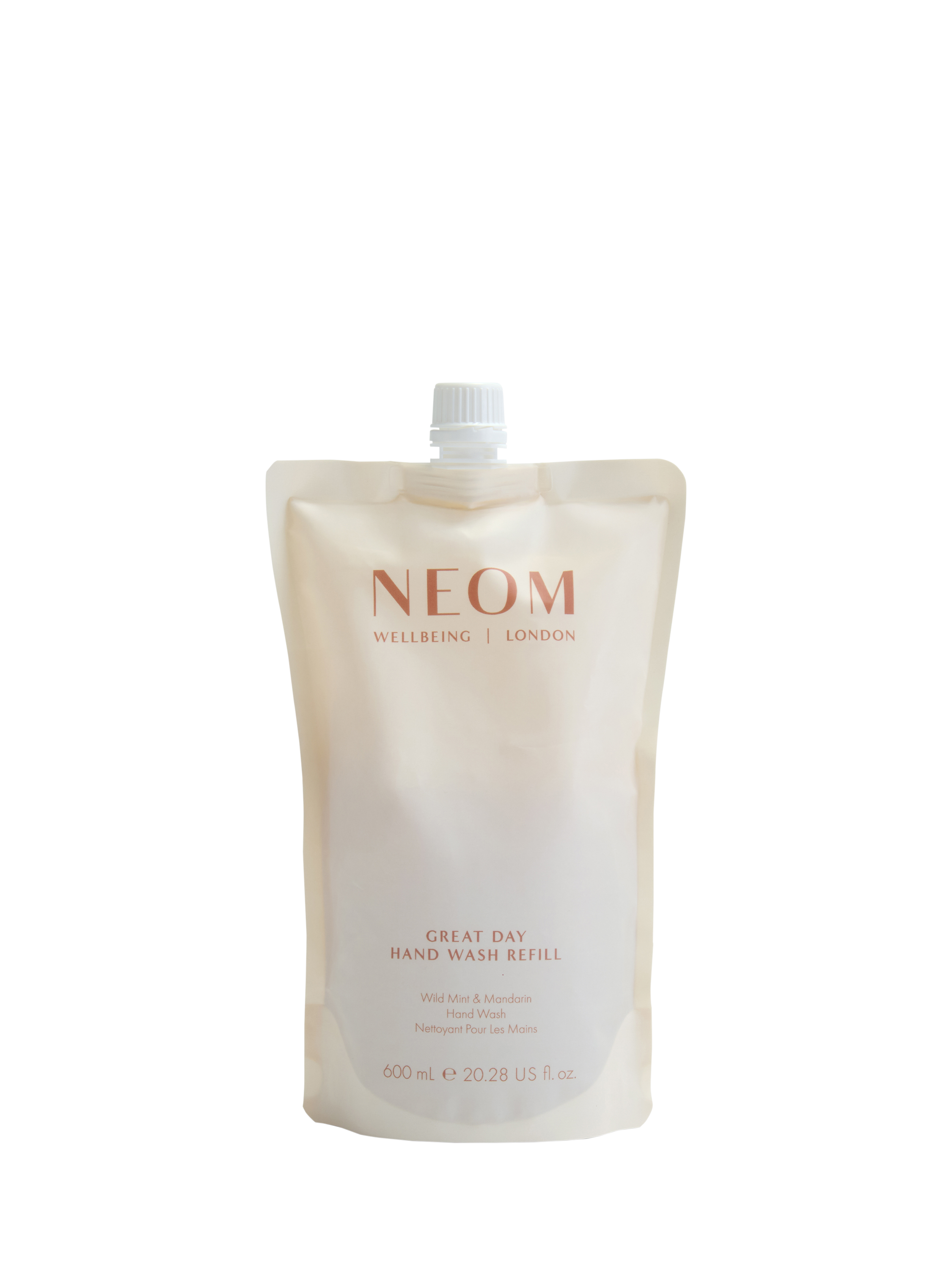 Product image 1 of 7, which shows NEOM Wellbeing London Great Day Hand Wash Refill, 600ml