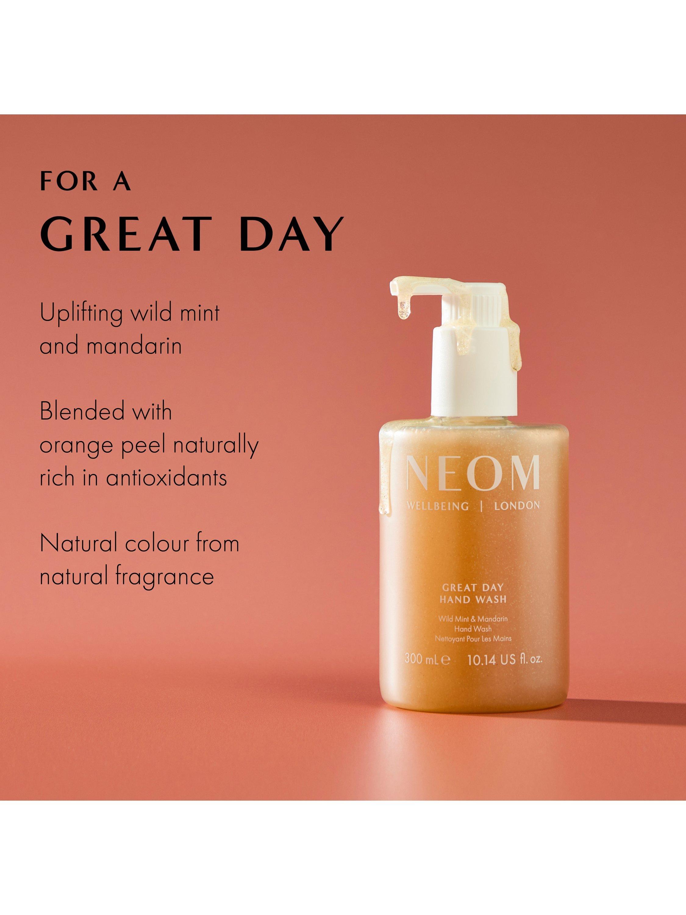 Product image 2 of 7, which shows NEOM Wellbeing London Great Day Hand Wash Refill, 600ml