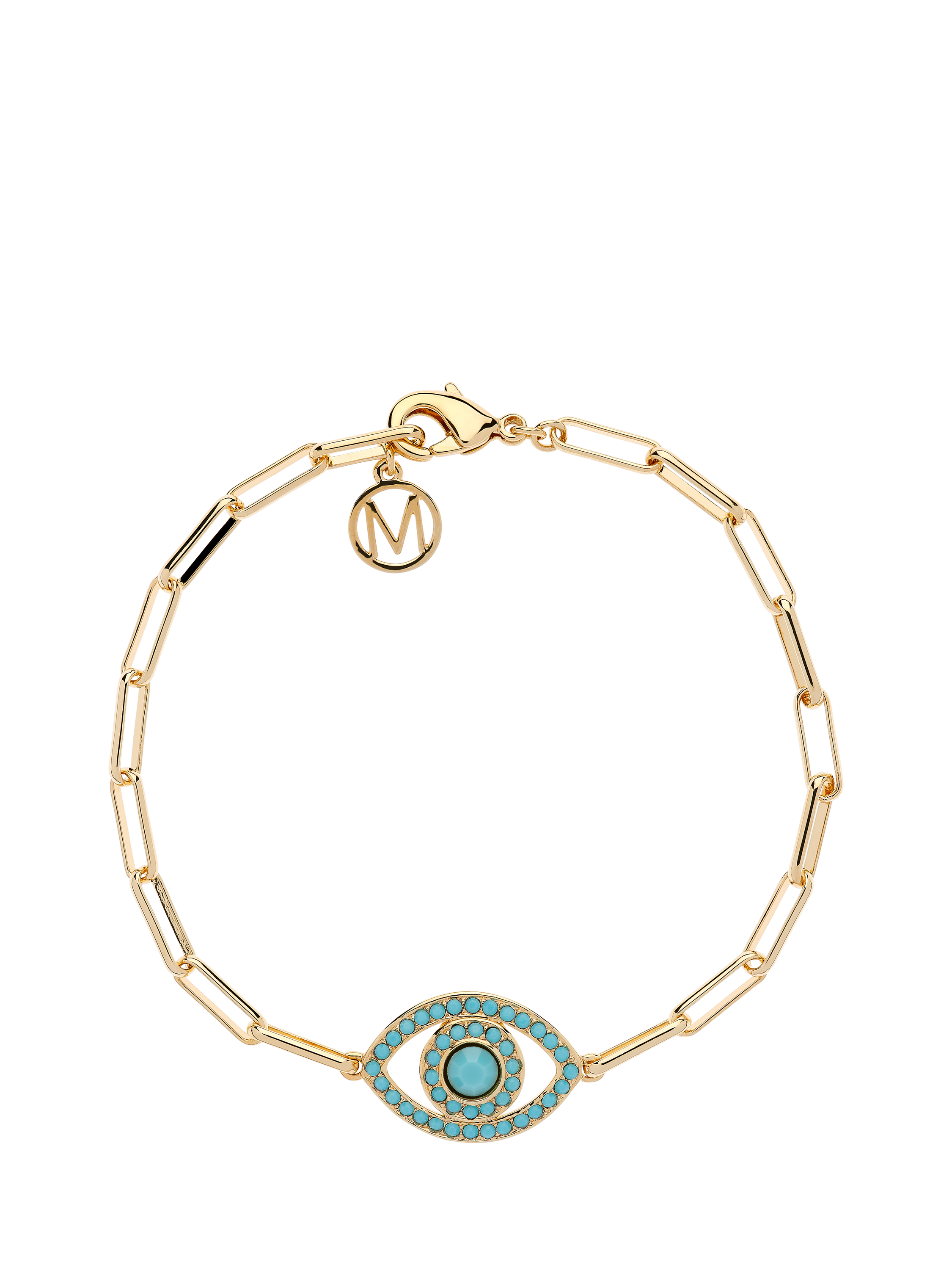 Product image 1 of 2, which shows Melissa Odabash Turquoise Eye Bracelet, Gold