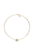 Melissa Odabash Paperclip Crystal Eye Necklace, Gold