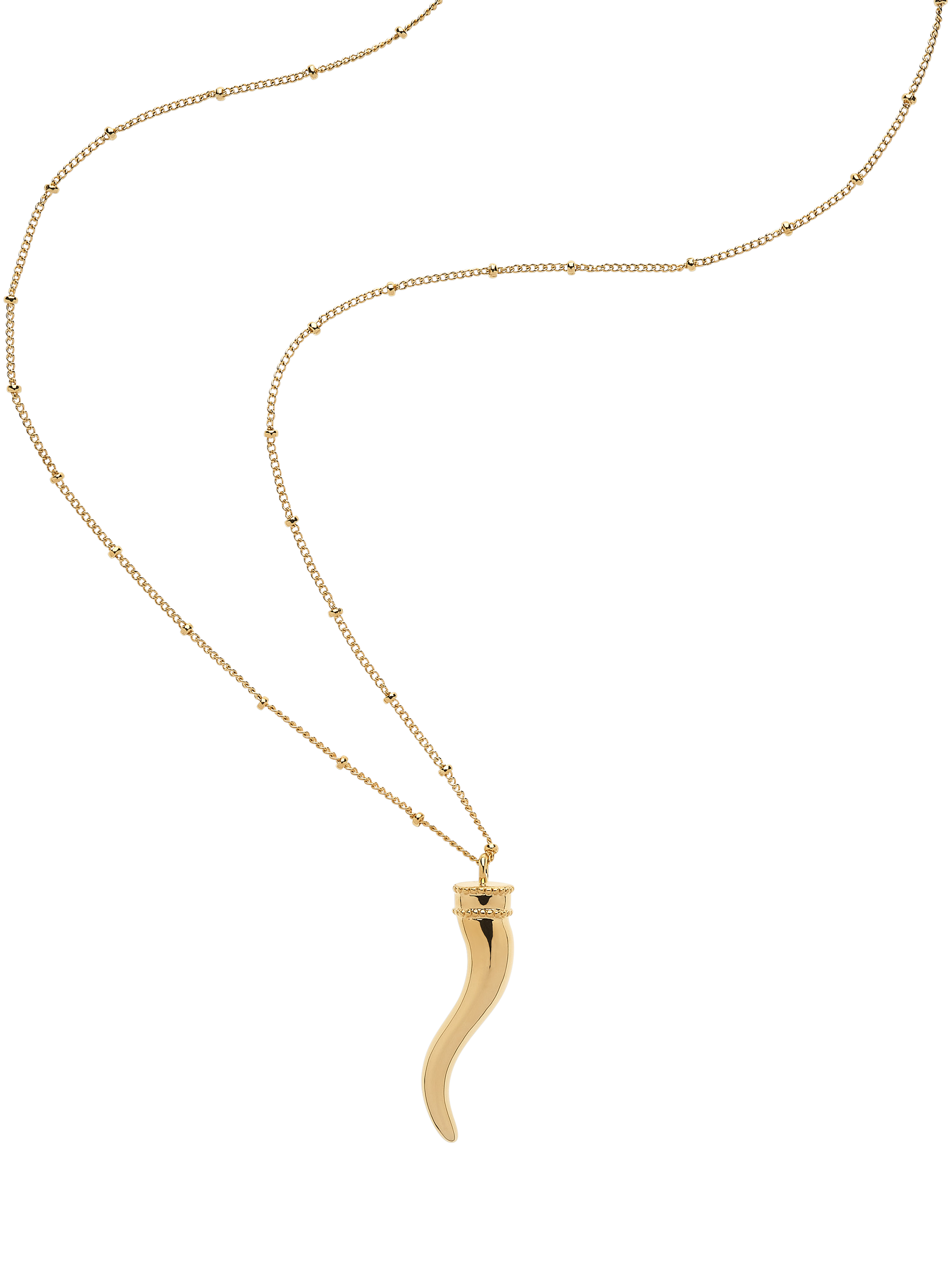 Product image 1 of 3, which shows Melissa Odabash Polished Horn Pendant Necklace, Gold