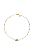 Melissa Odabash Turquoise Crystal Eye Paperclip Necklace, Turquoise/Blue