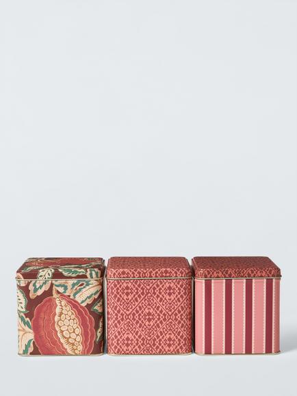 John Lewis x Sanderson Tin Storage Caddy, Set of 3, Multi, Multi