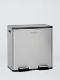 John Lewis 2 Section Recycling Bin, with Handles, 80L, Brushed Stainless Steel