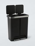 John Lewis 2 Section Plastic Recycler Pedal Bin, 	Black, 36L+28L