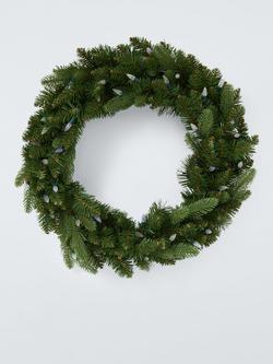 John Lewis 50 LED Plain Wreath, Dia.60cm - view 2, Green