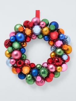 John Lewis Bauble Wreath, Multi, Dia.40cm, Multi