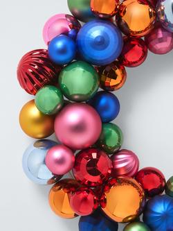 John Lewis Bauble Wreath, Multi, Dia.40cm - view 2, Multi