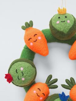 John Lewis Sprout and Carrot Wreath, Dia.30cm - view 2, Orange/Green