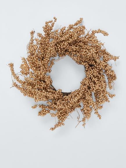 John Lewis Gold Berry Wreath, Dia.45cm, Gold