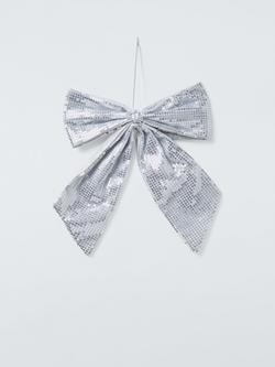 John Lewis Sequin Bow, Silver, Silver