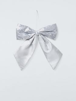 John Lewis Sequin Bow, Silver - view 2, Silver