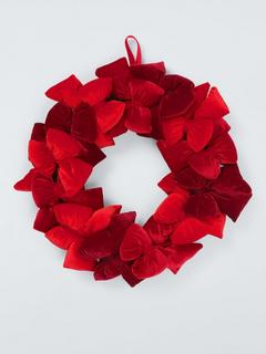 John Lewis Velvet Bow Wreath, Dia.38cm